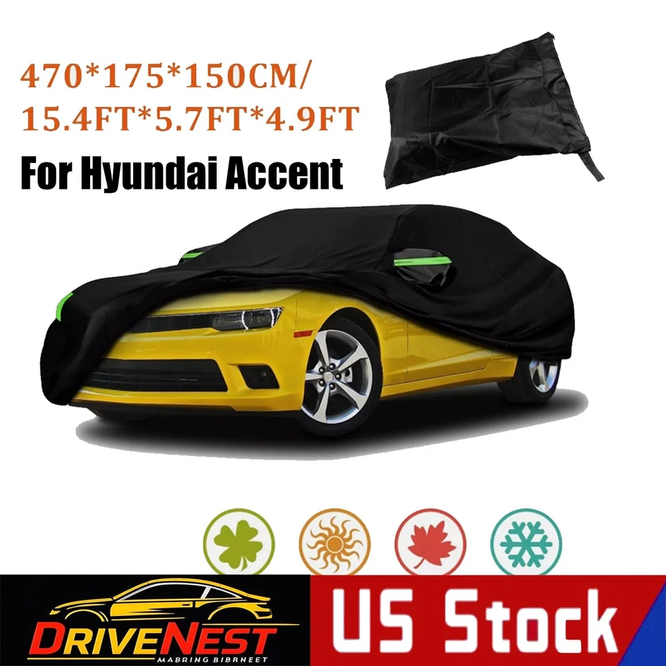 For Hyundai Accent Full Car Cover Waterproof Dustproof All Weather Protection Foto 1 de 4