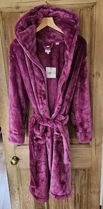 John Lewis Luxury Cece Dressing Gown with Hood/Clover Purple/Size Medium/ RRP£50 - Picture 1 of 3