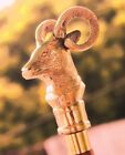 Victorian Handle Handmade Brass Walking Mountain Horny Goat Wands-Walking Cane