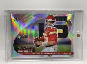 Patrick Mahomes PLAYOFF BEHIND THE NUMBERS SILVER REFRACTOR CHIEFS STAR QB Mint! - Picture 1 of 2