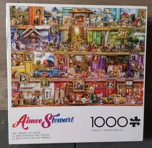 Rompecabezas Aimee Stewart 1000 piezas Buffalo Games Library of Dogs - Imagen 1 de 3