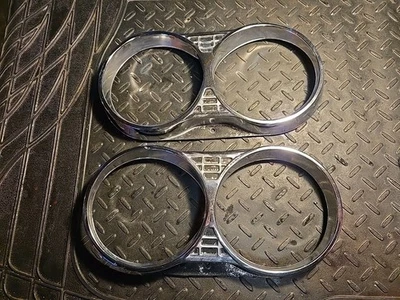 Datsun 521 Pickup Finisher Headlight Bezel Lamp Rim LH+RH Genuine Part  JAPAN - Image 1 of 4