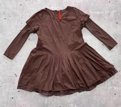 Ewa I Walla Plaid Check Parchwork Button Front Dress Brown size Large - Image 1 of 4