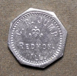 D655 Redmon, Ill., C.R. Jump   Good For 5c Loaf Of Bread. Aluminum, oct, 21mm, - Picture 1 of 2