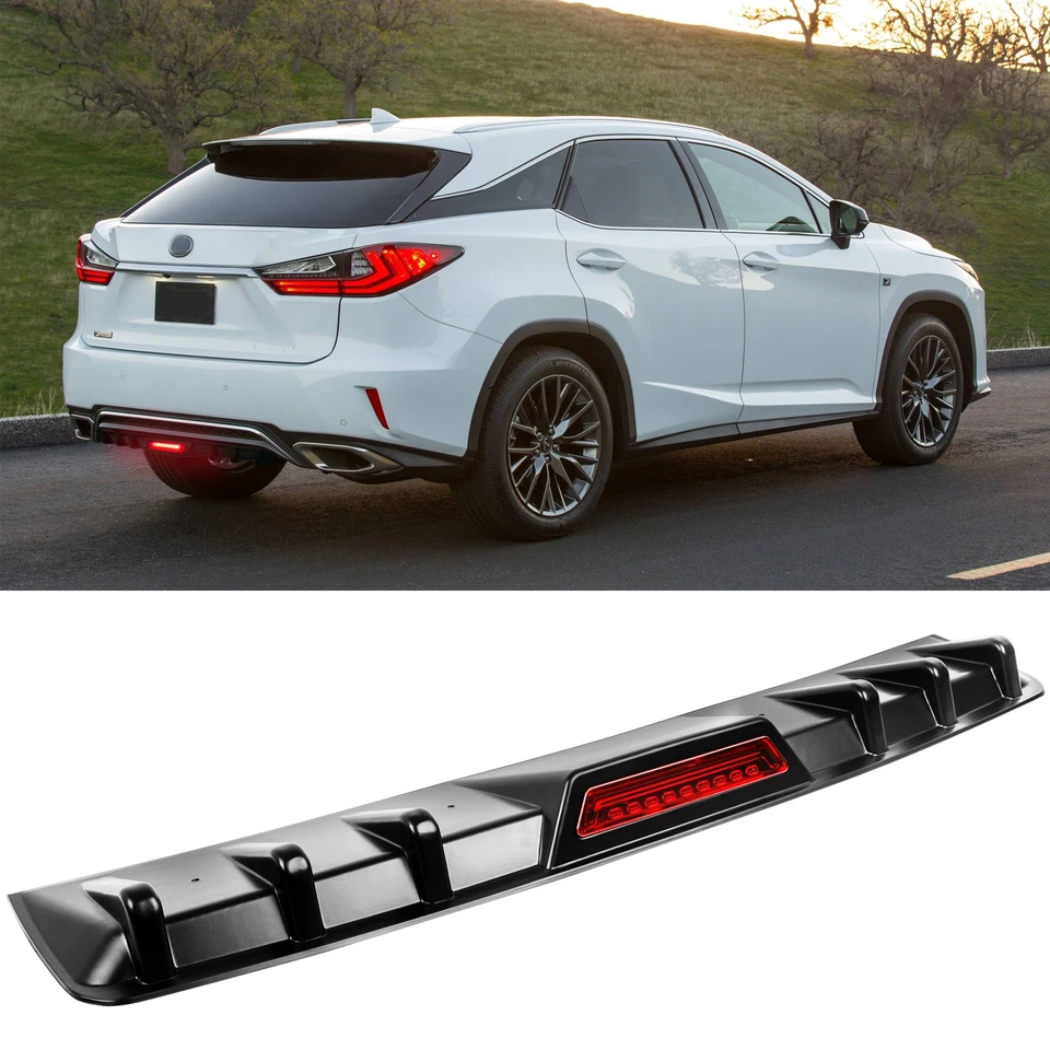  For Lexus RX300 RX330 RX350 Rear Bumper Diffuser + LED Brake Light Gloss Black - Image 1 of 4