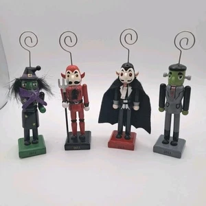 2011 Target Halloween Nutcracker Witch Devil Monster Vampire Place Cardholders - Picture 1 of 6