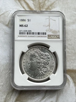 NGC 1886 MS62 Morgan Dollar 🇺🇸 - Image 1 of 4