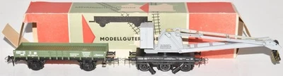 Dietzel H0 Kran/Kranwagen mit Schutzwagen der DR in Ep. III mit OVP Set - Bild 1 von 4