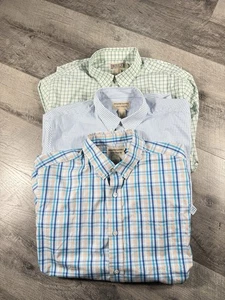 Lot Of 3 Duluth Trading Company Wrinkle Fighter Plaid Button Down Shirt Large - Picture 1 of 18