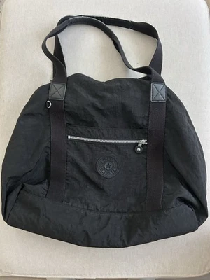 Bolso de Lona Kipling Vintage Negro Nylon Viaje Expandible Fin de Semana Cremallera Bolso Foto 1 de 4