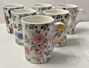 Taza de café de té floral Home Essentials Roses 12 OZ Juego de 6 vintage usados en excelente estado - Imagen 1 de 15