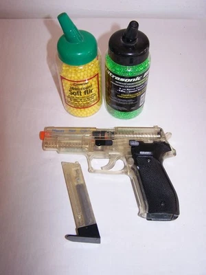 Vintage Sig Sauer P226 Airsoft Spring Powered BB Pistol Clear w/ Black Handle - Image 1 of 4