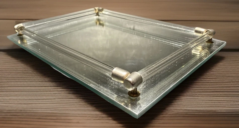 Jewelry Display Serving Tray Rectangle 11” x 8” Rare Vintage Glass - Image 1 of 4