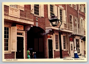 Vintage Franklin Court Philadelphia PA photochrome Postkarte Dexter Press - Bild 1 von 2