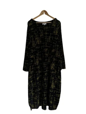 Sahara Midi Dress SIZE 4 / UK 16-18 Abstract Check Bubble Hem Lagenlook - Image 1 of 4