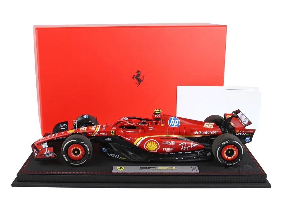 BBR Ferrari SF-24 #55 Carlos Sainz Jr Monaco GP 2024 1/18 BBR241855CDIE