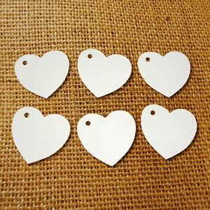 100 Heart Tags In White - Valentines - Wedding - Wish Tree Tags. No String. 