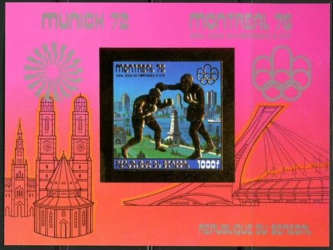 Senegal Jo Olympic Games Boxing Fight Montreal 76 Gold Michel 614 Bloc 29B Imp Cover