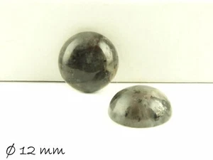 2 Stk. Larvikit Cabochons z. Einkleben in Fassungen, Ø 12 mm - Picture 1 of 1