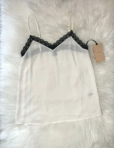 Top Cami Alogeno Pizzo Taglia XXS Petite Spaghetti Strap Avorio Nuovo con etichette - Foto 1 di 5