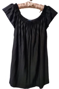 Alice & Olivia Plissee U-Ausschnitt Wollmischung Pullover Strick Top Schwarz Gr. M - Bild 1 von 6