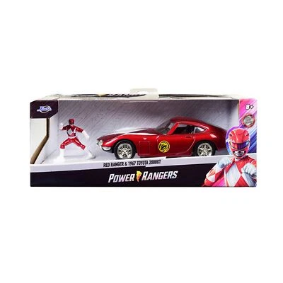 JADA 1:32 1967 TOYOTA 2000GT POWER RANGERS CAR w/ RED RANGER FIGURE MODEL 33074 - Image 1 of 2