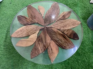 Buy Coffee Table Top with Clear Epoxy Resin  Handmade Live Edge Wooden Furniture - Picture 1 of 8