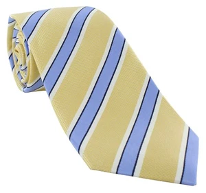Haddon & Burley Yellow Stripe Silk Tie - Picture 1 of 4