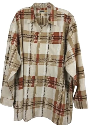 SouthPole  Y2K Men's Long Sleeve  Dress Shirt Brown/ Tan Size XXL Vintage  - Image 1 of 4
