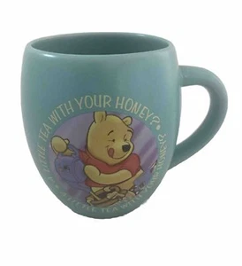 Disney Winnie the Pooh Bear “A Little Tea with Your Honey” Mug (16 oz) Aqua NICE - Picture 1 of 6