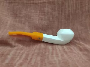 Smooth Bulldog Meerschaum Pipe Acrylic Stem with Fitted Case - Picture 1 of 4