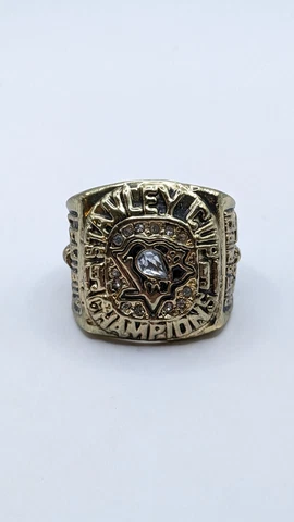 Mario Lemieux Pittsburgh Penguins 1991 Stanley Cup Champions Replica Ring Sz. 11 Cover