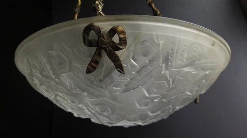 AN ORIGINAL SINGED MULLER FRERES (LUNVILLE) PLAFONNIER CIELING LAMP (1920) Cover