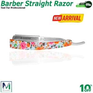 Rasoio da barba bordo dritto da barbiere lama pieghevole taglio gola rasoio inox - Foto 1 di 9