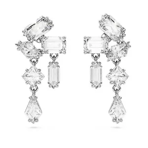Swarovski Mesmera Drop Earrings - Mixed Cuts, White, Rhodium Plated 5665825 - Picture 1 of 4
