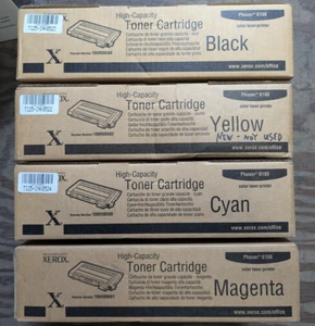 ✨ Cartuchos de tóner Xerox de alta capacidad Phaser 6100 cian, magenta, amarillo, negro✨ - Imagen 1 de 1