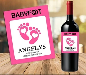 PERSONALISIERTE BABYPARTY WEIN PROSECCO ROSA CHAMPAGNER NAME FLASCHE ETIKETT MÄDCHEN - Bild 1 von 2