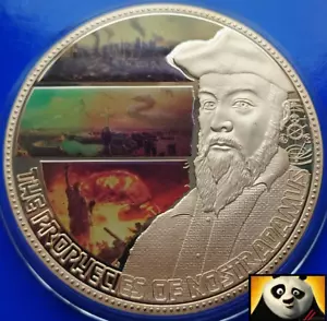 2016 70mm The Prophecies of Nostradamus Gold Plated Coin Medal - Picture 1 of 3