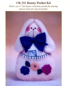 BUNNY POCKET-Makes A 6" Bunny With Front Pocket For Special Items-(Pattern Only) - Picture 1 of 3