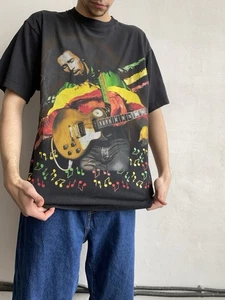 Vintage Bob Marley Bootleg Rap Jamaica Faded T-Shirt - Picture 1 of 6
