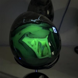 6.1LB 5.3" Natural Fluorescente Ágata/Huevo Volcán Cristal Estatua Decocr+soporte - Imagen 1 de 12