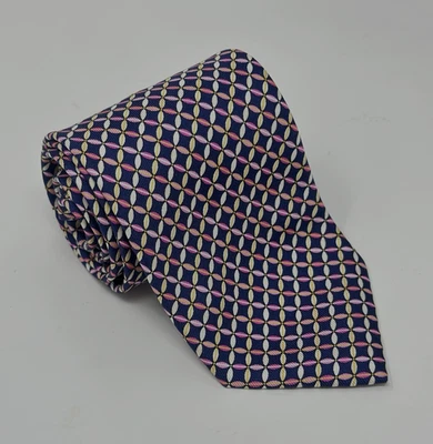 Corbata de seda Battistoni roja geométrica Italia Barneys hecha en Italia Foto 1 de 4