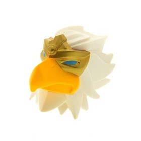 1X Lego Bionicle Large Figure Head Chima Eagle White Beak Gold 13683pb01