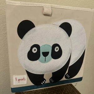 3 Sprouts Kinder Stoff Aufbewahrungswürfel Box Stofftier Eimer, Pandabär gebraucht - Bild 1 von 4