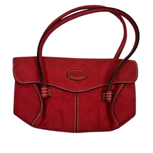Borsa piccola TOD'S rossa pelle scamosciata tracolla Y2K vintage mini donna casual - Foto 1 di 11