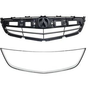Grille Assembly Kit For 2013-15 Acura ILX Textured Black With Insert Grille Trim - Picture 1 of 14