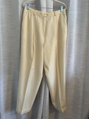 Pantalones de lana plisados delanteros Lauren by Ralph Lauren para dama talla 14 Foto 1 de 4