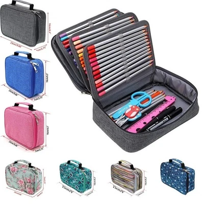 Large Capacity Color Sketch Pen Pencil Holder Case Makeup Organizer Storage Bag - Image 1 of 4