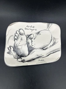 Hallmark Keepsake  "And So Love Begins" Baby Trinket Tray By Ken Sheldon S4 - Picture 1 of 3