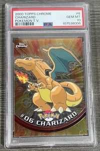2000 Topps Chrome Pokemon TV Charizard #6 GEM MINT PSA 10 - Picture 1 of 2